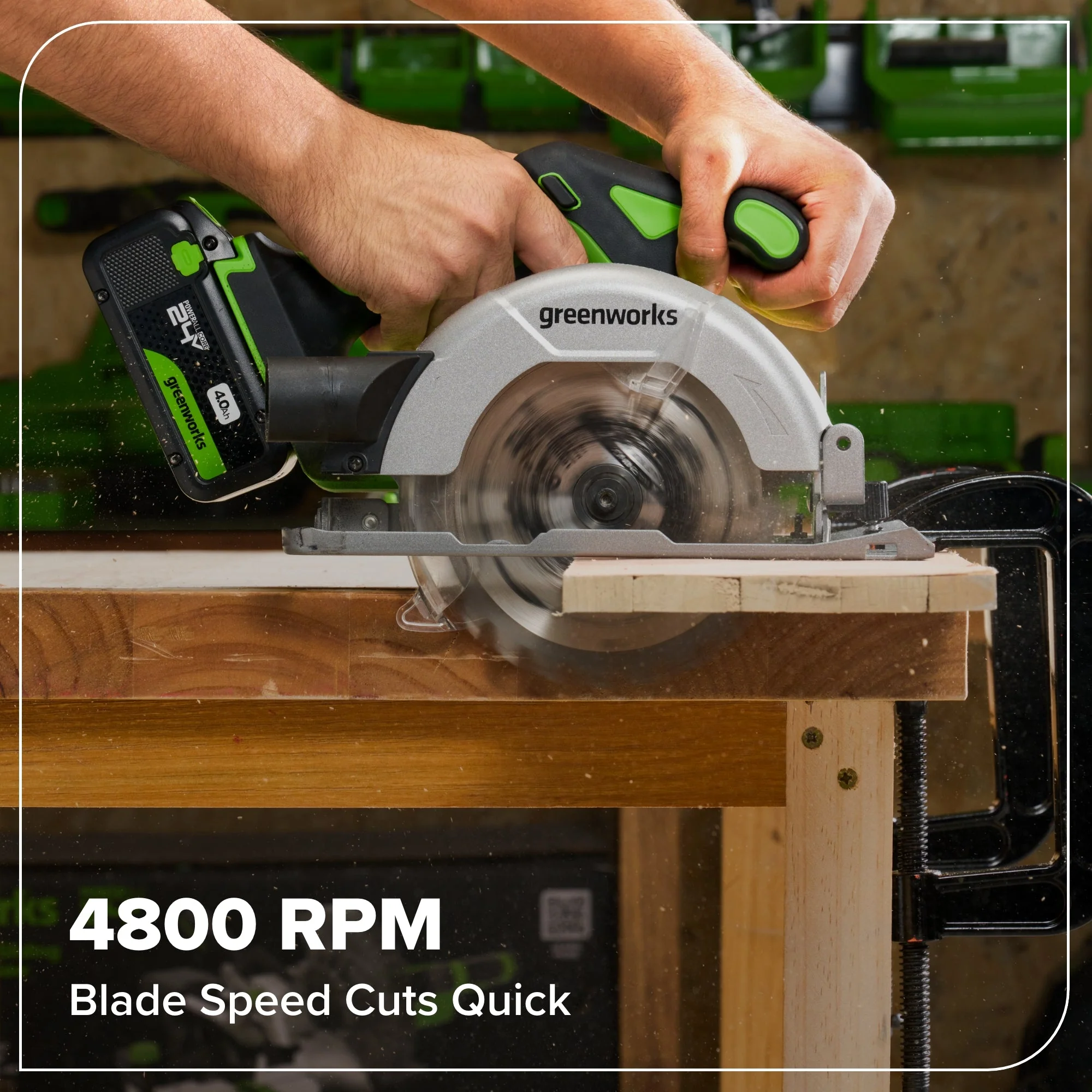 24V Brushless Power Tool 6PC Combo Kit: (2) 2.0 Ah USB-C Batteries and 30W Charger - Image 17