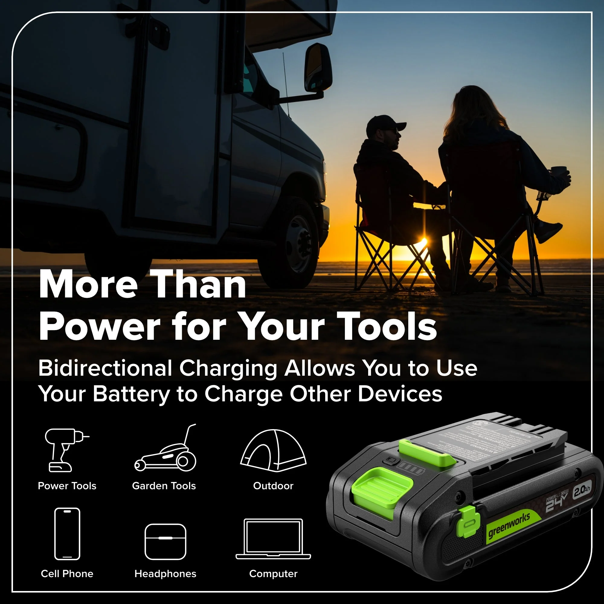 24V Brushless Power Tool 6PC Combo Kit: (2) 2.0 Ah USB-C Batteries and 30W Charger - Image 27