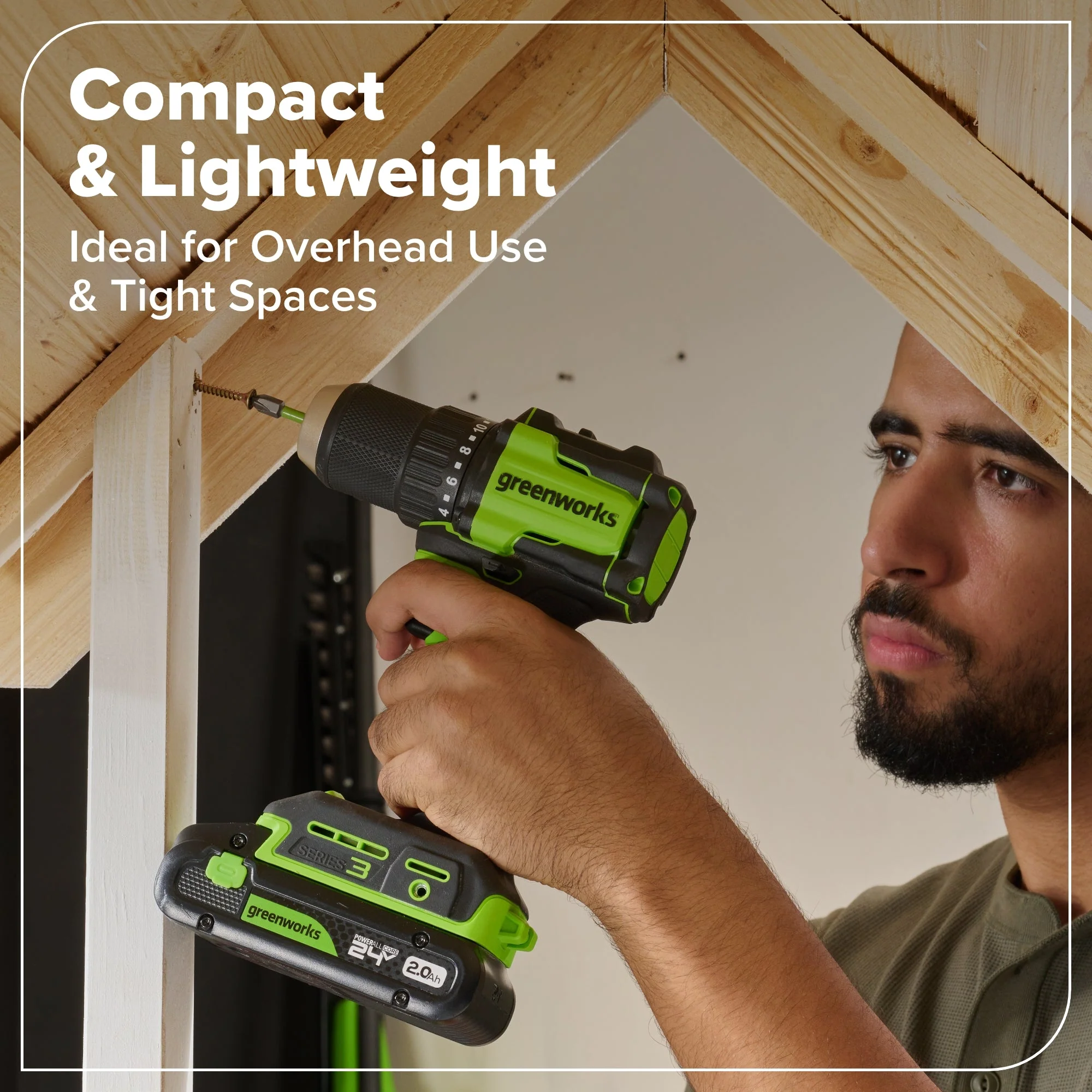24V Brushless Power Tool 6PC Combo Kit: (2) 2.0 Ah USB-C Batteries and 30W Charger - Image 9